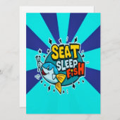 シーズスリープおもしろいで釣り上げる 招待状 (正面/裏面)