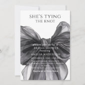 シーズタイイングザノットブラックボウブライダルシャワー 招待状 (正面)