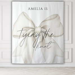 シーズタイイングザノットボウブライダルシャワー背景 タペストリー