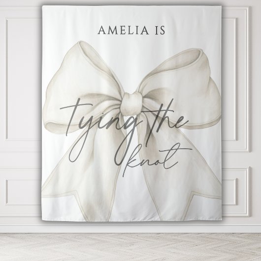シーズタイイングザノットボウブライダルシャワー背景 タペストリー