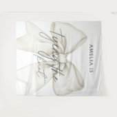 シーズタイイングザノットボウブライダルシャワー背景 タペストリー (正面(横))