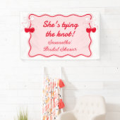 シーズタイイングザノット弓ブライダルシャワーへようこそ 横断幕 (インサイチュ)