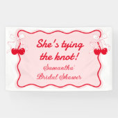 シーズタイイングザノット弓ブライダルシャワーへようこそ 横断幕 (横)