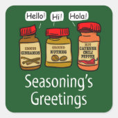 シーズニングズホリデーおもしろいパンステッカー スクエアシール (正面)