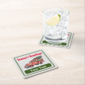 シーズパーソナライズされたンの挨拶 スクエアペーパーコースター (インサイチュ)