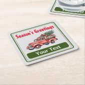 シーズパーソナライズされたンの挨拶 スクエアペーパーコースター (アングル)