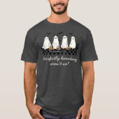 シーズパーソナライズされたン不気味ハロウィーン幽霊猫 Tシャツ (正面)