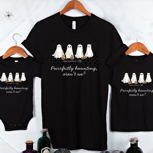 シーズパーソナライズされたン不気味ハロウィーン幽霊猫 Tシャツ