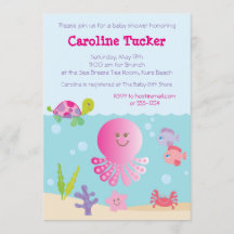 シーズベビーシャワー招待状