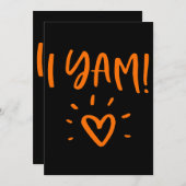 シーズマイサツマイポテトIヤムセットカップルサンクスギビン 招待状 (正面/裏面)