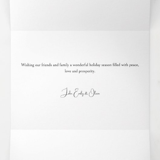 シーズモダンンの挨拶タイポグラフィ2 – 写真 三つ折りクリスマスカード (内部中)