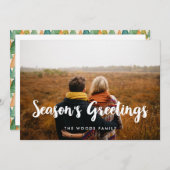 シーズモダンンの挨拶家族の写真 シーズンカード (正面/裏面)