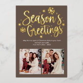 シーズモダンングリーティングフォトフォイルホリデーカード 箔シーズンカード (正面)