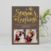 シーズモダンングリーティングフォトフォイルホリデーカード 箔シーズンカード (立ち正面)