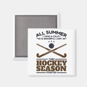 シーズンおもしろいが始まるまでフィールドホッケーの穏やかな女性 マグネット (正面/裏面)