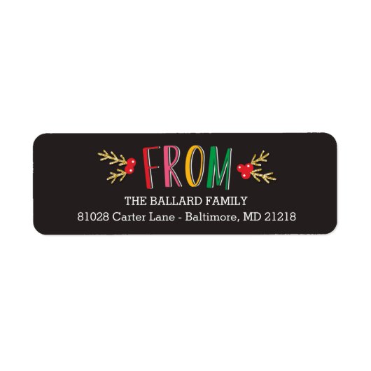 シーズンすてきホリデイ差出人住所ラベル ラベル (正面)