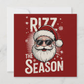 シーズンにリズをプレゼント！サンタクロースのRizzmas 面白いクリスマス シーズンカード (正面)