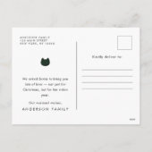 シーズンのあいさつのかわいいおもしろいねこがカロリング シーズンポストカード (裏面)