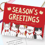シーズンのあいさつのかわいいおもしろいねこがカロリング シーズンポストカード<br><div class="desc">猫のキャロル。「今シーズンだから、ニャニャニャニャニャニャニャニャニャニャニャニャニャニャニャニャニャニャニャニャー！利用可能： http://www.zazzle.com/selectpartysupplies</div>