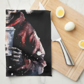 シーズンのクリエプニングクリスマススケルトン キッチンタオル (四つ折り)