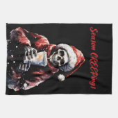 シーズンのクリエプニングクリスマススケルトン キッチンタオル (横)