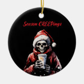 シーズンのクリエプニングクリスマススケルトン セラミックオーナメント (正面)