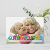 シーズンのクリスマスカラフルの挨拶写真カード シーズンカード (スタンド正面)