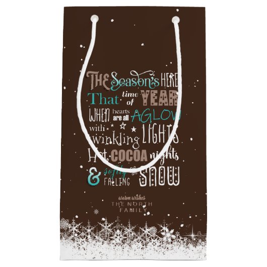 シーズンのクリスマス詩ID593 スモールペーパーバッグ (正面)