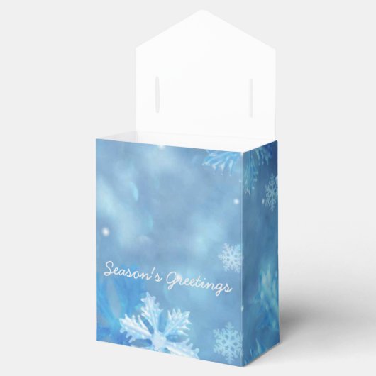 シーズンのグリーティングアイスブルー雪の結晶の愛用ボックス フェイバーボックス (オープン)