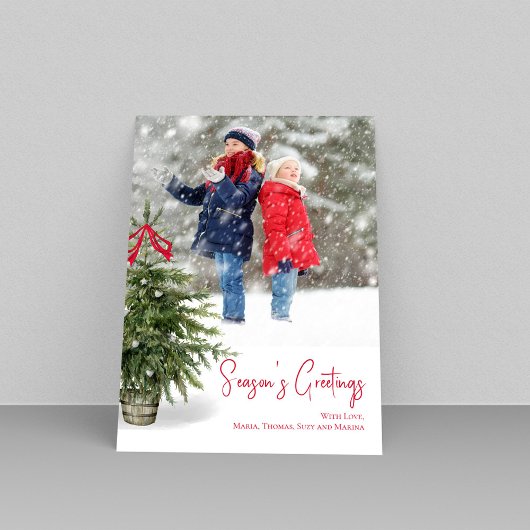 シーズンのグリーティングウォーターカラークリスマスツリー シーズンカード