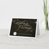 シーズンのグリーティングエレガント金ゴールドスクリプトのビジネスHo シーズンカード (正面)