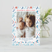 シーズンのグリーティングクリスマスウィンターベリーの写真 シーズンカード (スタンド正面)