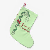 シーズンのグリーティングクリスマスガーランドランプポストランプ スモールクリスマスストッキング (正面 (吊り時))