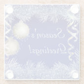 シーズンのグリーティングクリスマスグリッタークリスマス ガラスコースター (裏面)