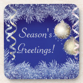 シーズンのグリーティングクリスマスグリッタークリスマス コースター (正面)