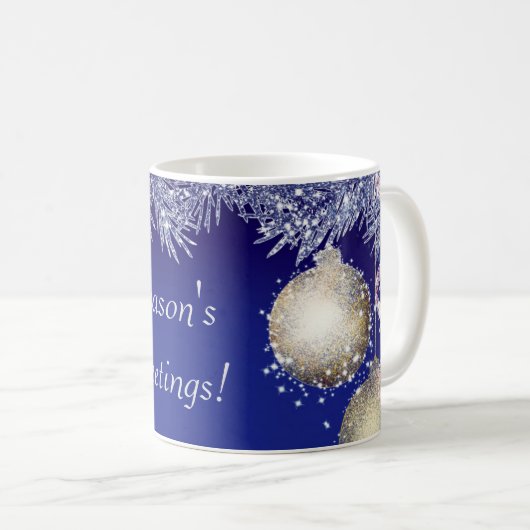 シーズンのグリーティングクリスマスグリッタークリスマス コーヒーマグカップ (正面右)