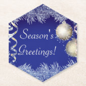 シーズンのグリーティングクリスマスグリッタークリスマス ペーパーコースター (正面)