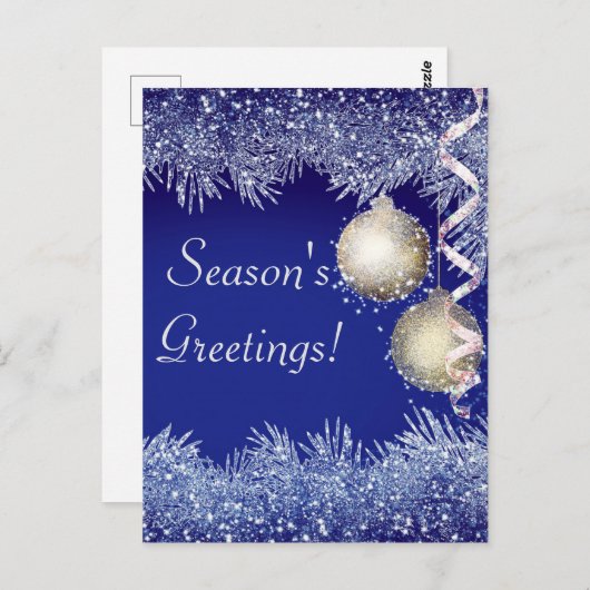 シーズンのグリーティングクリスマスグリッタークリスマス ポストカード (正面/裏面)