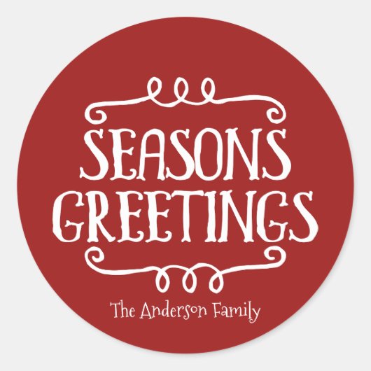 シーズンのグリーティングクリスマスステッカーギフトラベル ラウンドシール (正面)