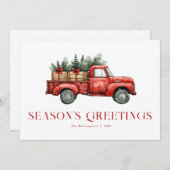 シーズンのグリーティングクリスマストラックホリデーカード シーズンカード (正面/裏面)