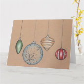 シーズンのグリーティングクリスマスバルブホリデーカード カード (黄色い花)