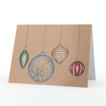 シーズンのグリーティングクリスマスバルブホリデーカード