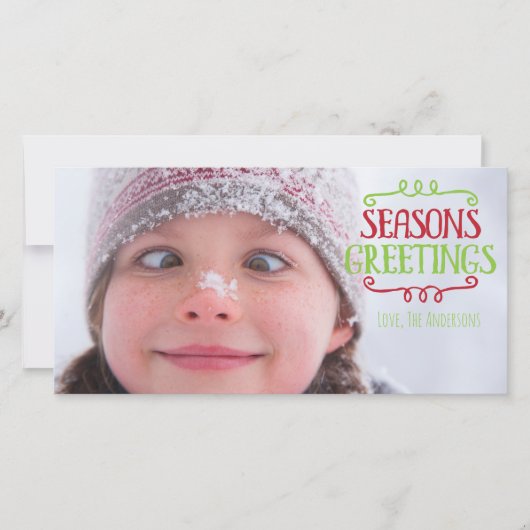 シーズンのグリーティングクリスマスホリデーフォトカード シーズンカード (正面)