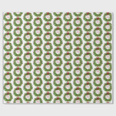 シーズンのグリーティングクリスマスリースパターン ラッピングペーパー (フラット)