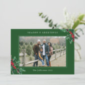 シーズンのグリーティンググリーンカスタムクリスマスカード (スタンド正面)