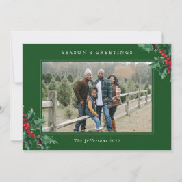 シーズンのグリーティンググリーンカスタムクリスマスカード