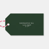 シーズンのグリーティンググリーンホワイトミニマリスト ギフトタグ (裏面横)