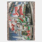 シーズンのグリーティングサンタ スローブランケット (正面縦)