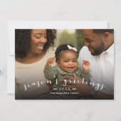 シーズンのグリーティングシックなスクリプトオーバーレイ写真 シーズンカード (正面)