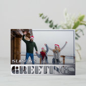 シーズンのグリーティングシルバーフォイル&フォトクリスマス 箔シーズンカード (立ち正面)